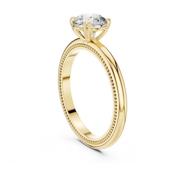Round Cut Lab Grown Diamond Solitaire Ring, 1.00ct Total, Solid Gold