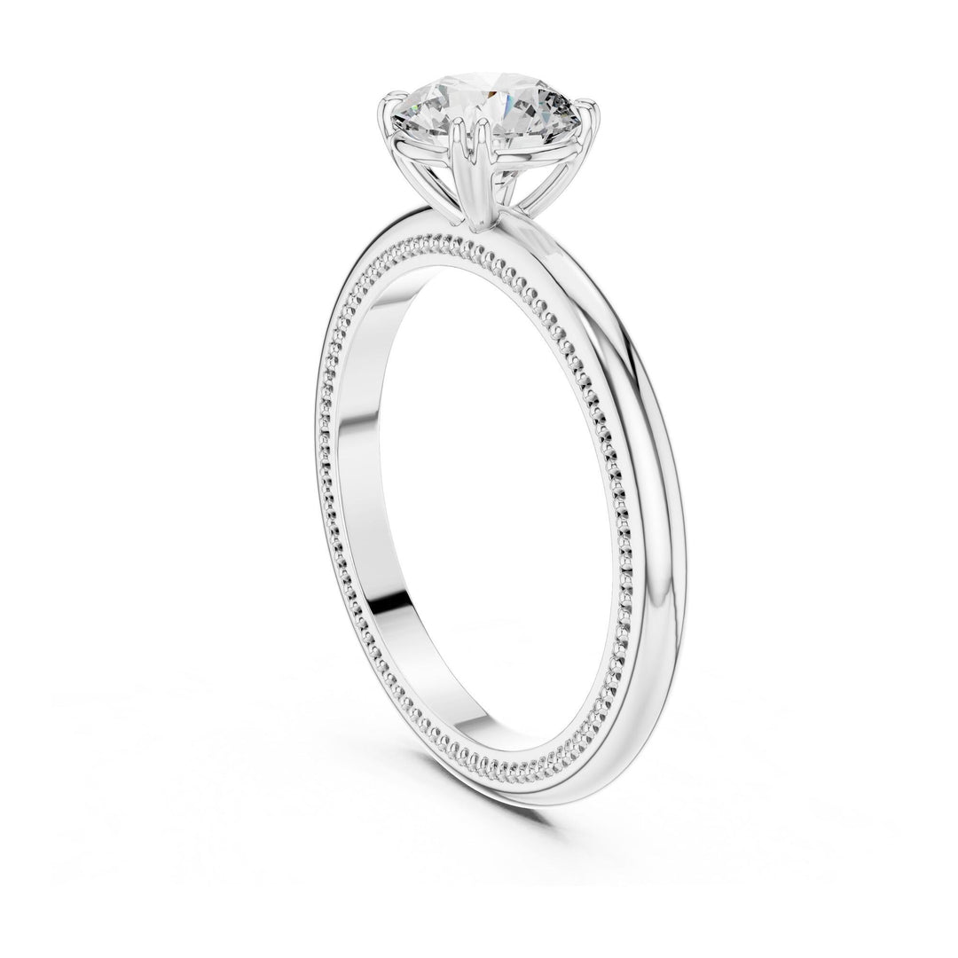 Round Cut Lab Grown Diamond Solitaire Ring, 1.00ct Total, Solid Gold