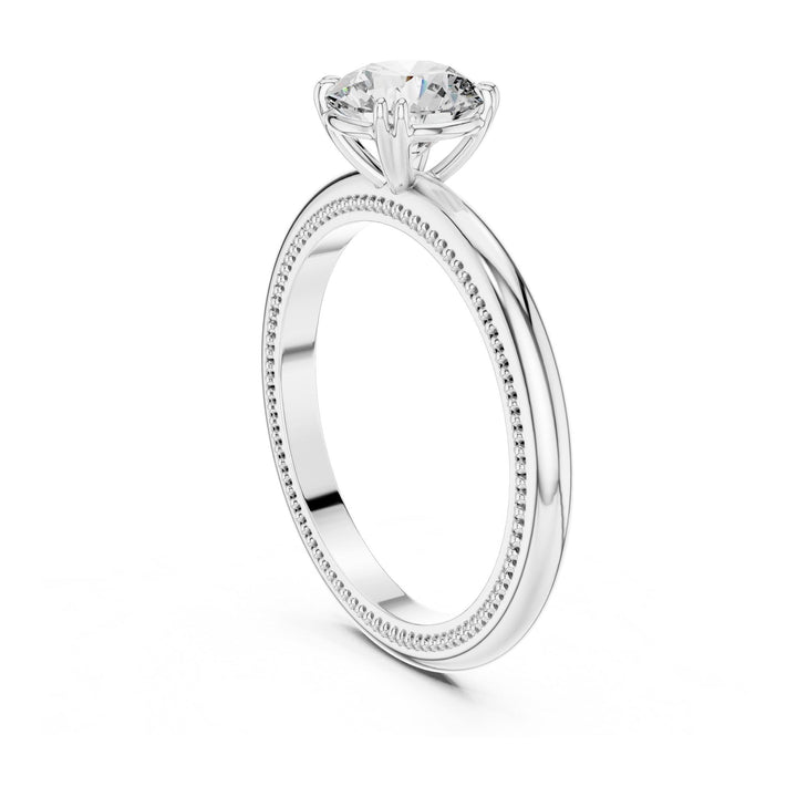 Round Cut Lab Grown Diamond Solitaire Ring, 1.00ct Total, Solid Gold