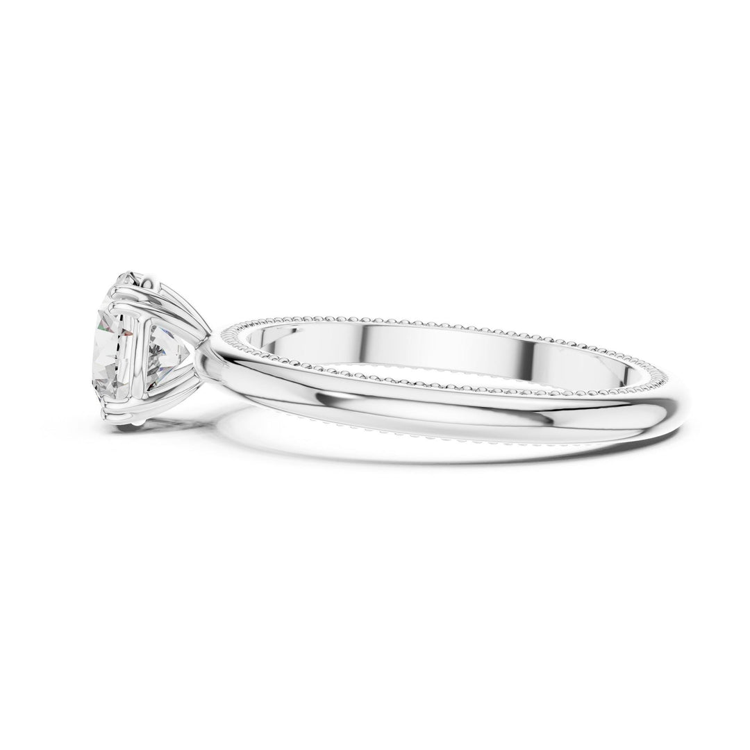Round Cut Lab Grown Diamond Solitaire Ring, 1.00ct Total, Solid Gold