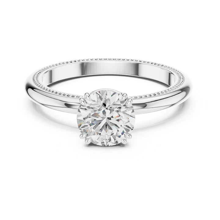 Round Cut Lab Grown Diamond Solitaire Ring, 1.00ct Total, Solid Gold