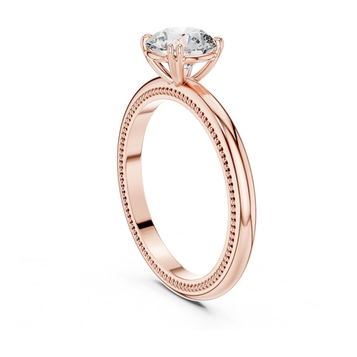 Round Cut Lab Grown Diamond Solitaire Ring, 1.00ct Total, Solid Gold