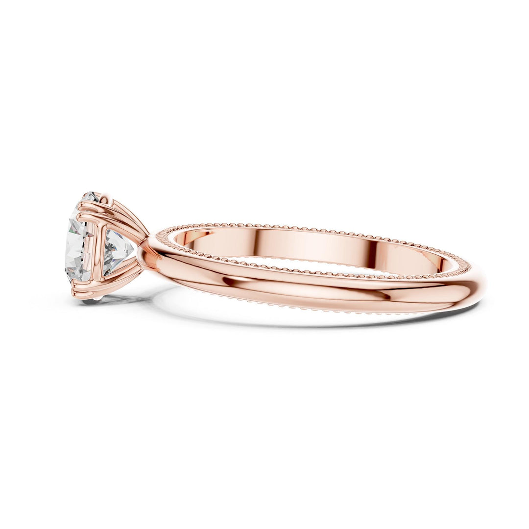Round Cut Lab Grown Diamond Solitaire Ring, 1.00ct Total, Solid Gold