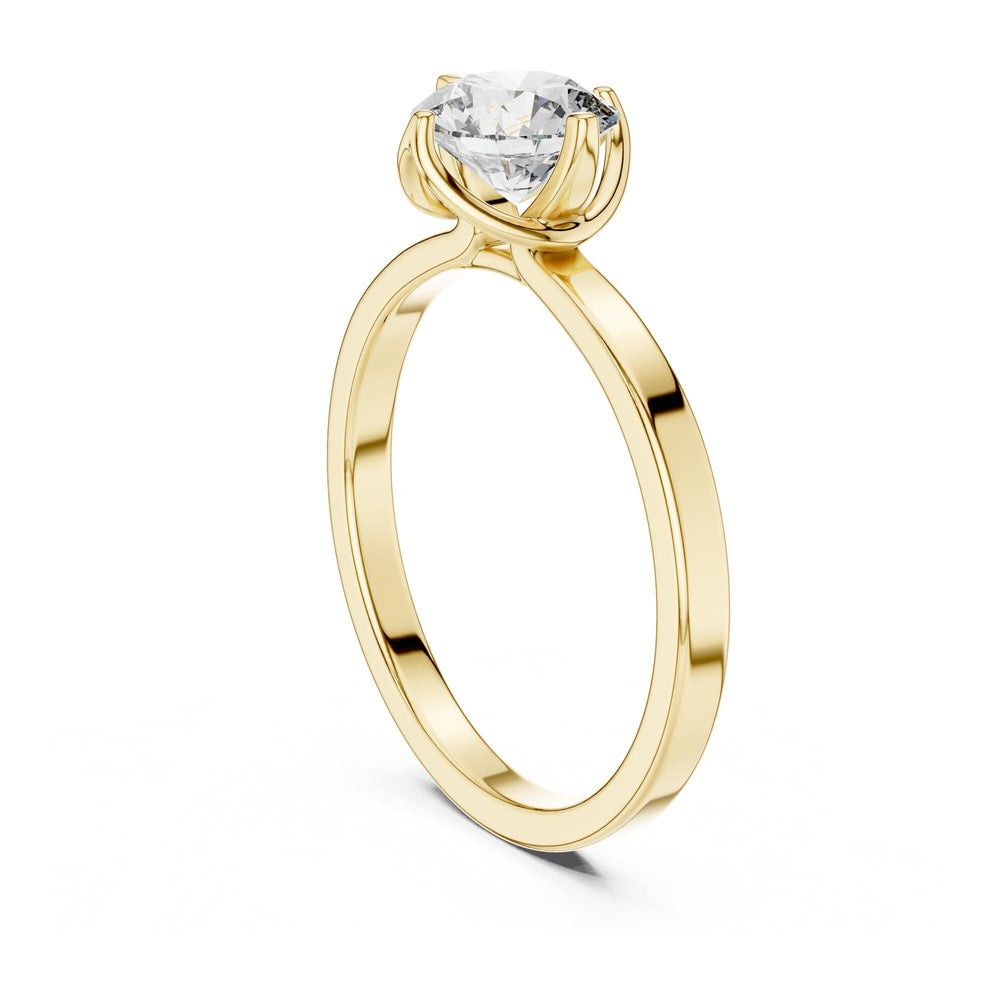 Round Cut Lab Grown Diamond Solitaire Ring, 1.00ct Total, Solid Gold