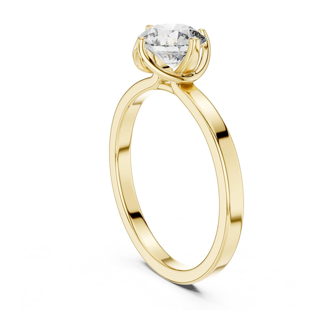 Round Cut Lab Grown Diamond Solitaire Ring, 1.00ct Total, Solid Gold