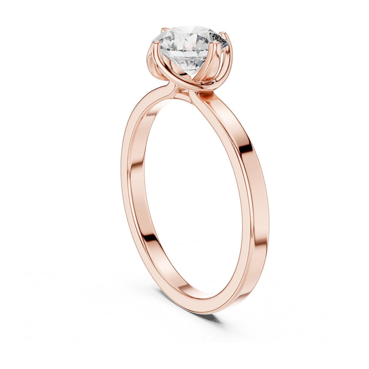Round Cut Lab Grown Diamond Solitaire Ring, 1.00ct Total, Solid Gold