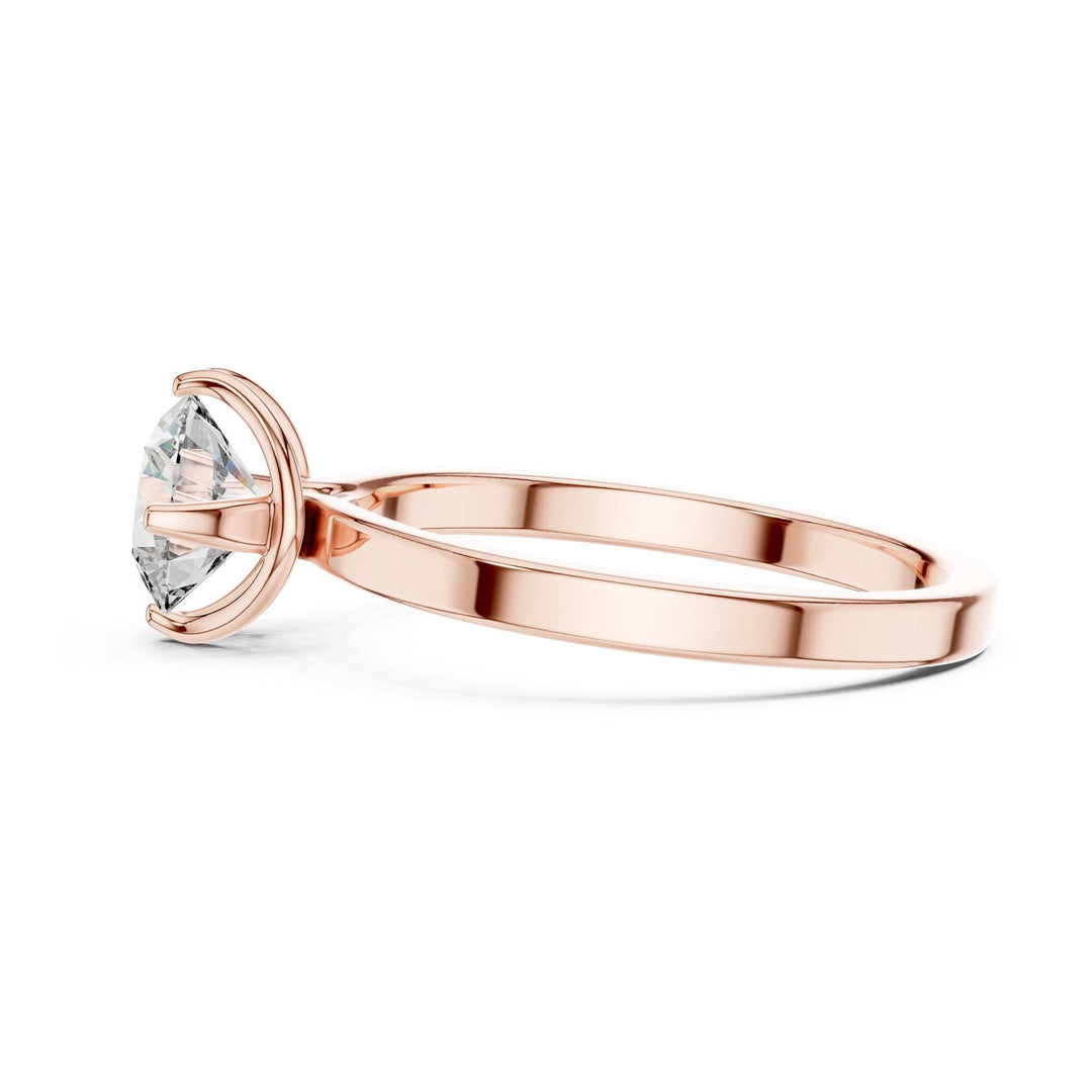 Round Cut Lab Grown Diamond Solitaire Ring, 1.00ct Total, Solid Gold