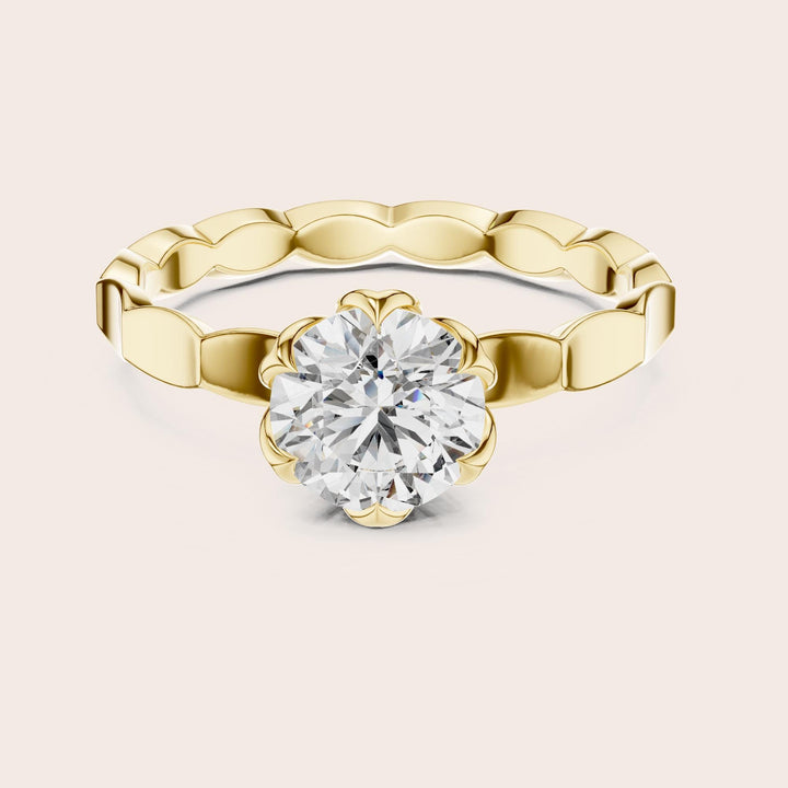 Round Cut Lab Grown Diamond Solitaire Ring, 1.00ct Total, Solid Gold