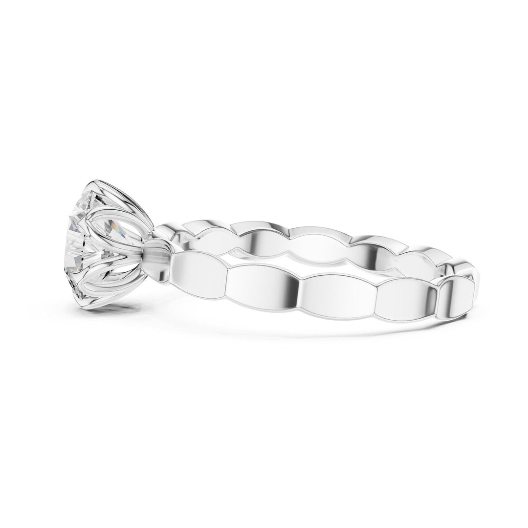 Round Cut Lab Grown Diamond Solitaire Ring, 1.00ct Total, Solid Gold