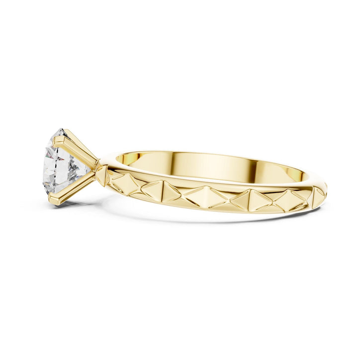 Round Cut Lab Grown Diamond Solitaire Ring, 1.00ct Total, Solid Gold