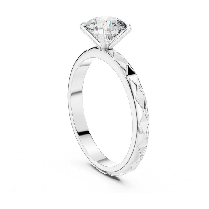 Round Cut Lab Grown Diamond Solitaire Ring, 1.00ct Total, Solid Gold