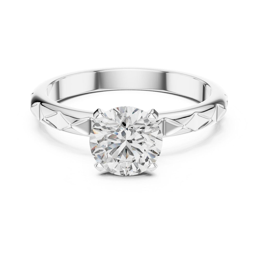 Round Cut Lab Grown Diamond Solitaire Ring, 1.00ct Total, Solid Gold