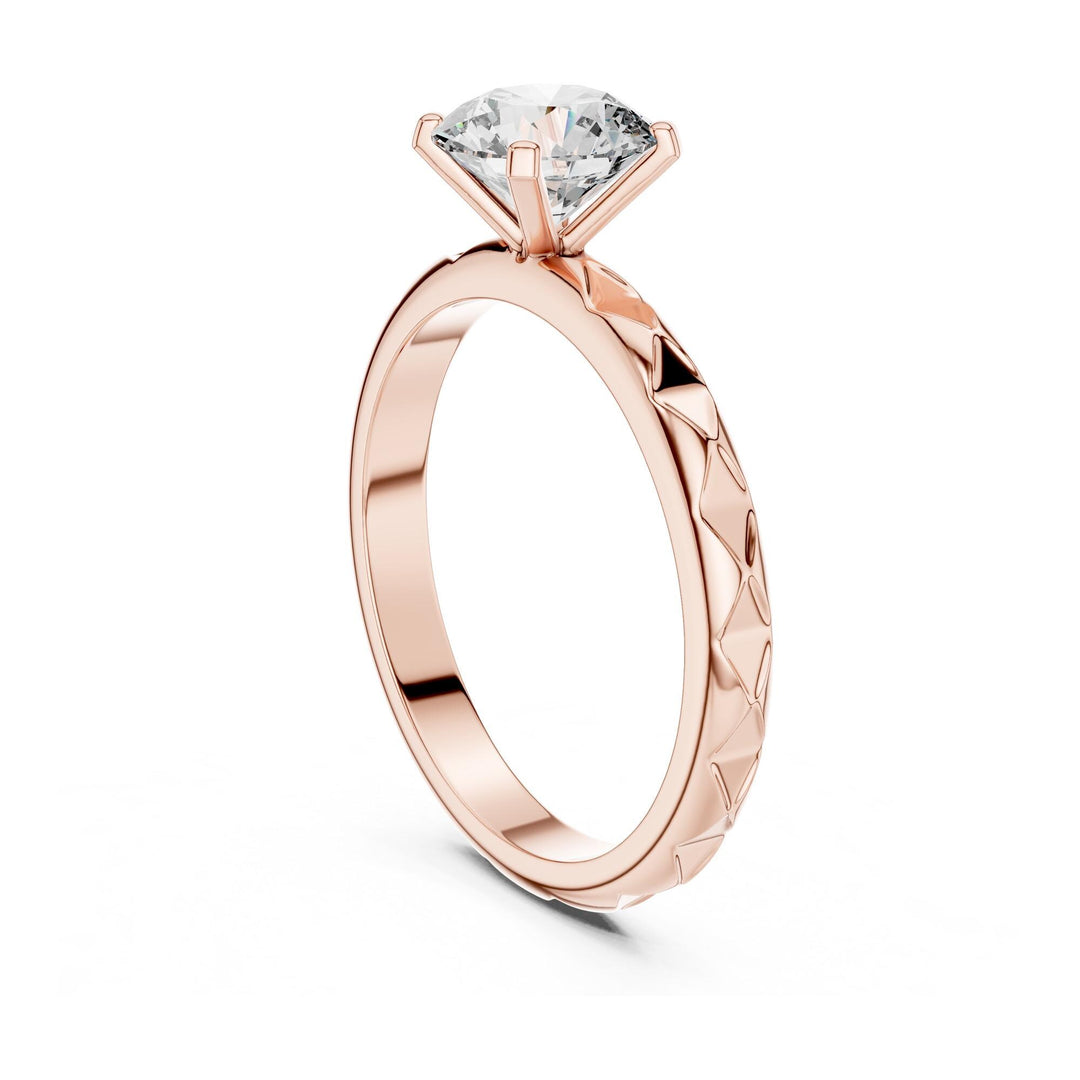 Round Cut Lab Grown Diamond Solitaire Ring, 1.00ct Total, Solid Gold