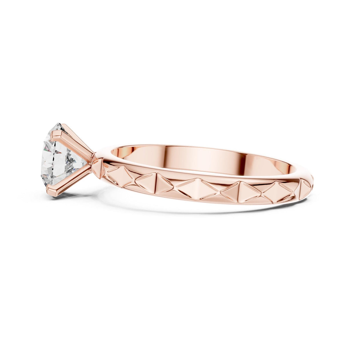 Round Cut Lab Grown Diamond Solitaire Ring, 1.00ct Total, Solid Gold