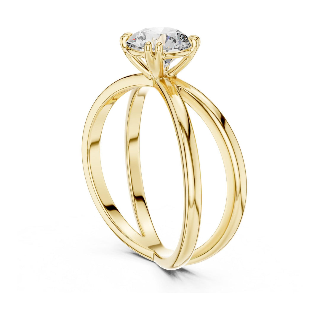 Round Cut Lab Grown Diamond Solitaire Ring, 1.00ct Total, Solid Gold