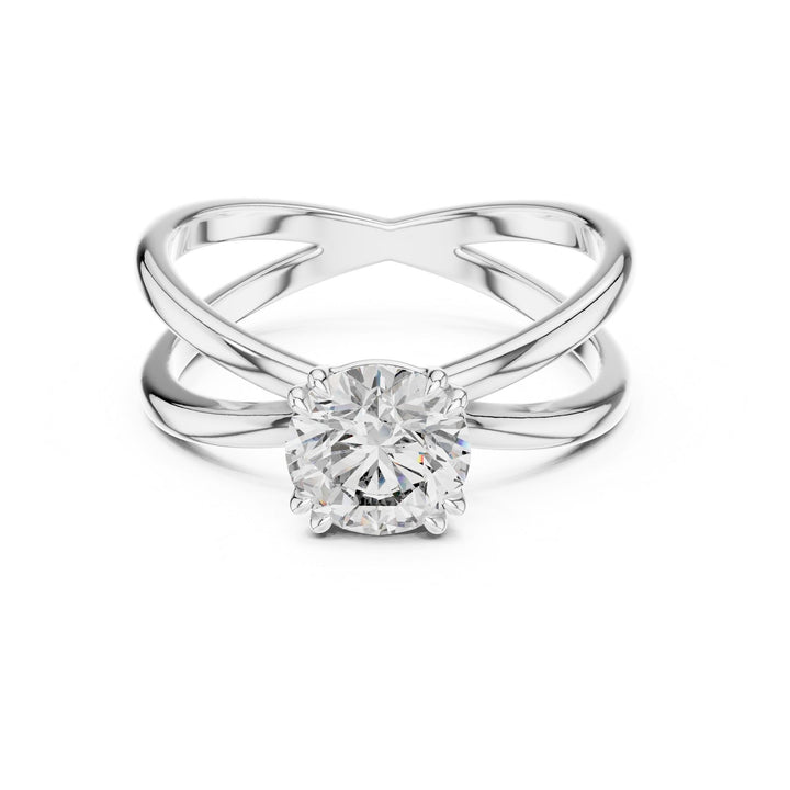Round Cut Lab Grown Diamond Solitaire Ring, 1.00ct Total, Solid Gold