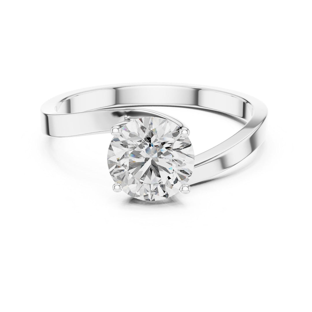 Round Cut Lab Grown Diamond Solitaire Ring, 1.00ct Total, Solid Gold