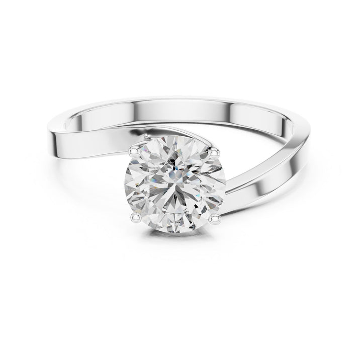 Round Cut Lab Grown Diamond Solitaire Ring, 1.00ct Total, Solid Gold