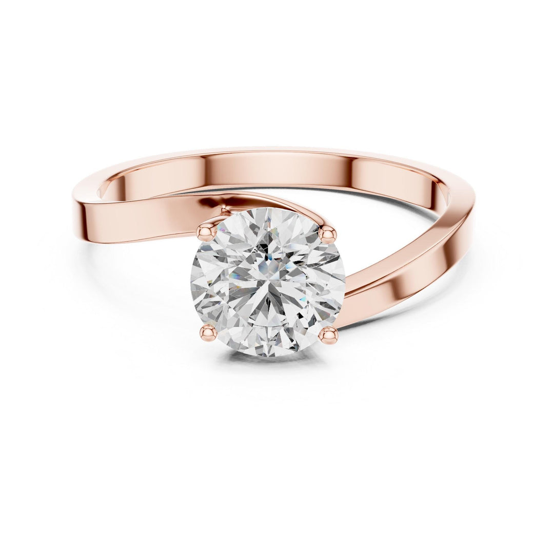 Round Cut Lab Grown Diamond Solitaire Ring, 1.00ct Total, Solid Gold