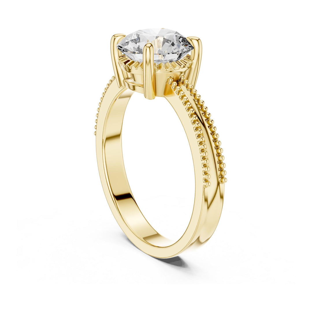 Round Cut Lab Grown Diamond Solitaire Ring, 2.05ct Total, Solid Gold