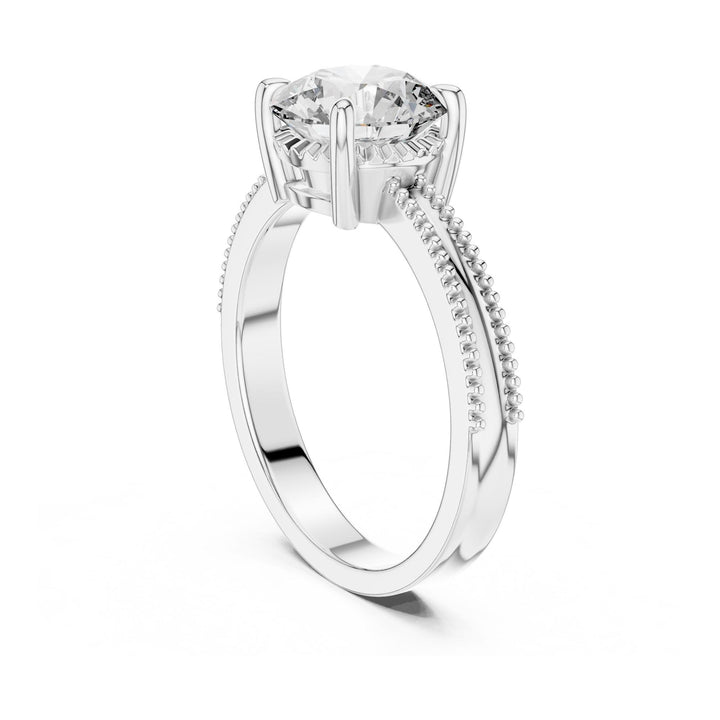 Round Cut Lab Grown Diamond Solitaire Ring, 2.05ct Total, Solid Gold