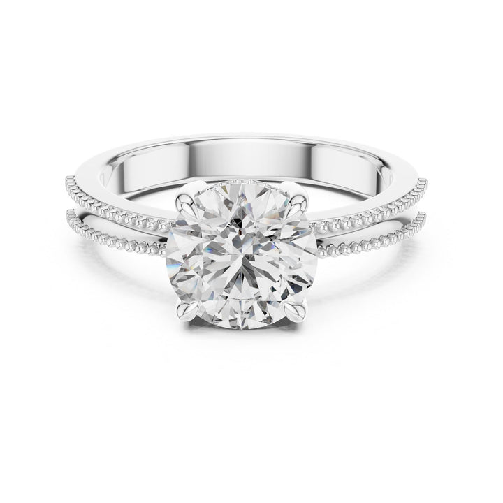Round Cut Lab Grown Diamond Solitaire Ring, 2.05ct Total, Solid Gold