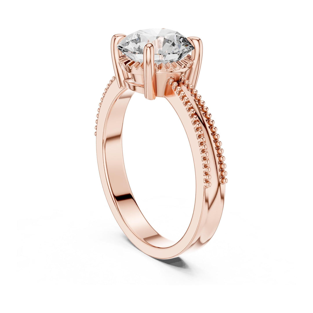 Round Cut Lab Grown Diamond Solitaire Ring, 2.05ct Total, Solid Gold