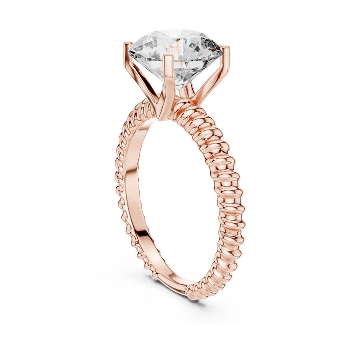 Round Cut Lab Grown Diamond Solitaire Ring, 2.80ct Total, Solid Gold