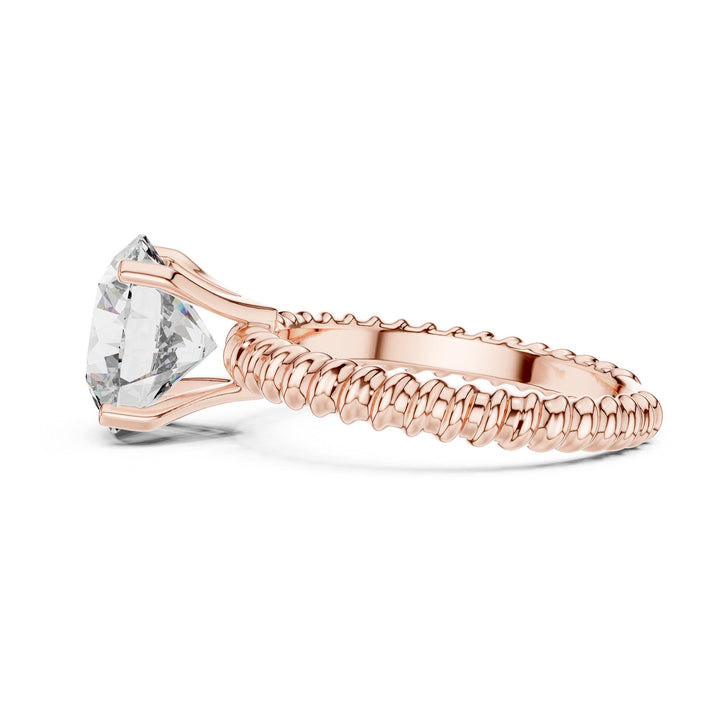 Round Cut Lab Grown Diamond Solitaire Ring, 2.80ct Total, Solid Gold