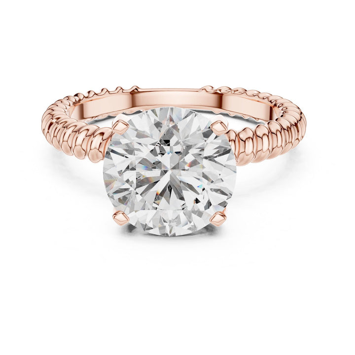 Round Cut Lab Grown Diamond Solitaire Ring, 2.80ct Total, Solid Gold