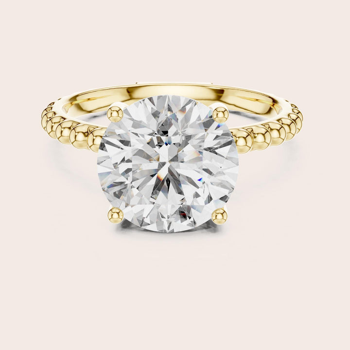 Round Cut Lab Grown Diamond Solitaire Ring, 2.80ct Total, Solid Gold