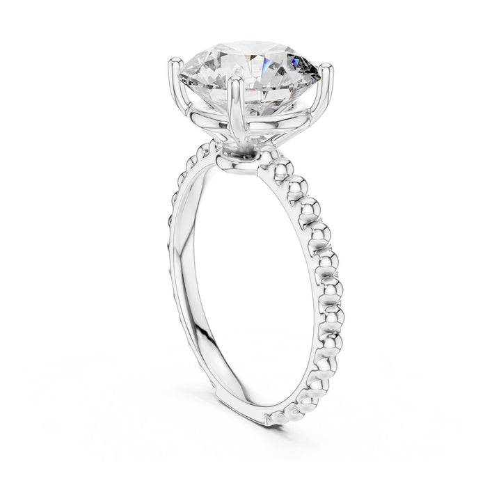 Round Cut Lab Grown Diamond Solitaire Ring, 2.80ct Total, Solid Gold