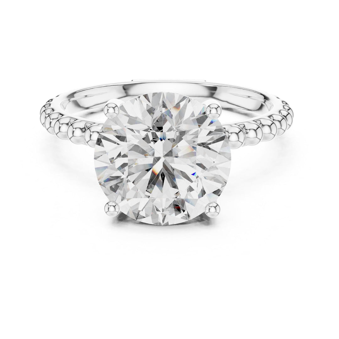 Round Cut Lab Grown Diamond Solitaire Ring, 2.80ct Total, Solid Gold