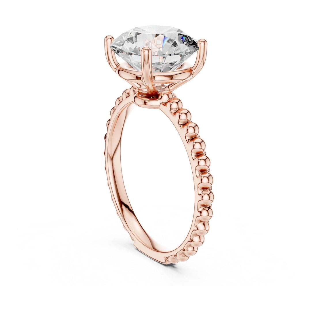 Round Cut Lab Grown Diamond Solitaire Ring, 2.80ct Total, Solid Gold