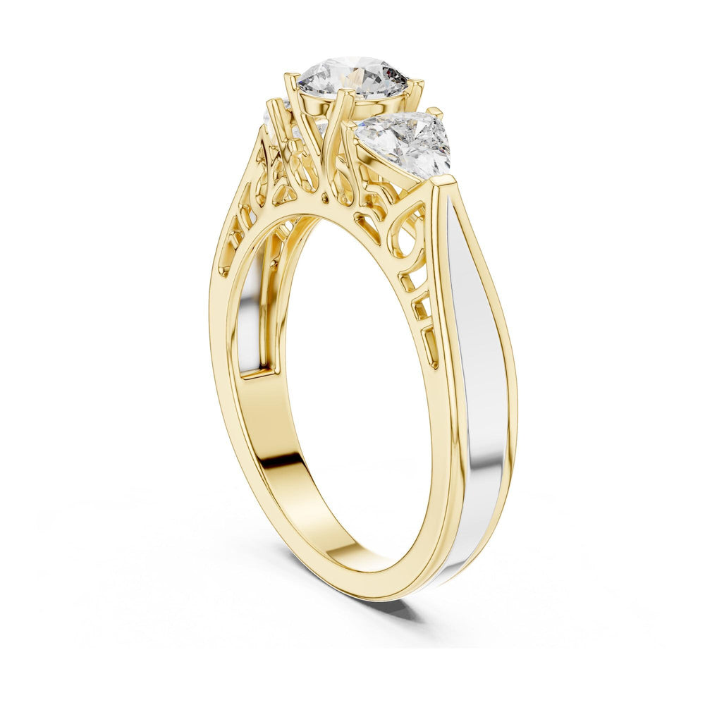 Round Cut Lab Grown Diamond Cluster Ring, 1.02ct Total, Solid Gold