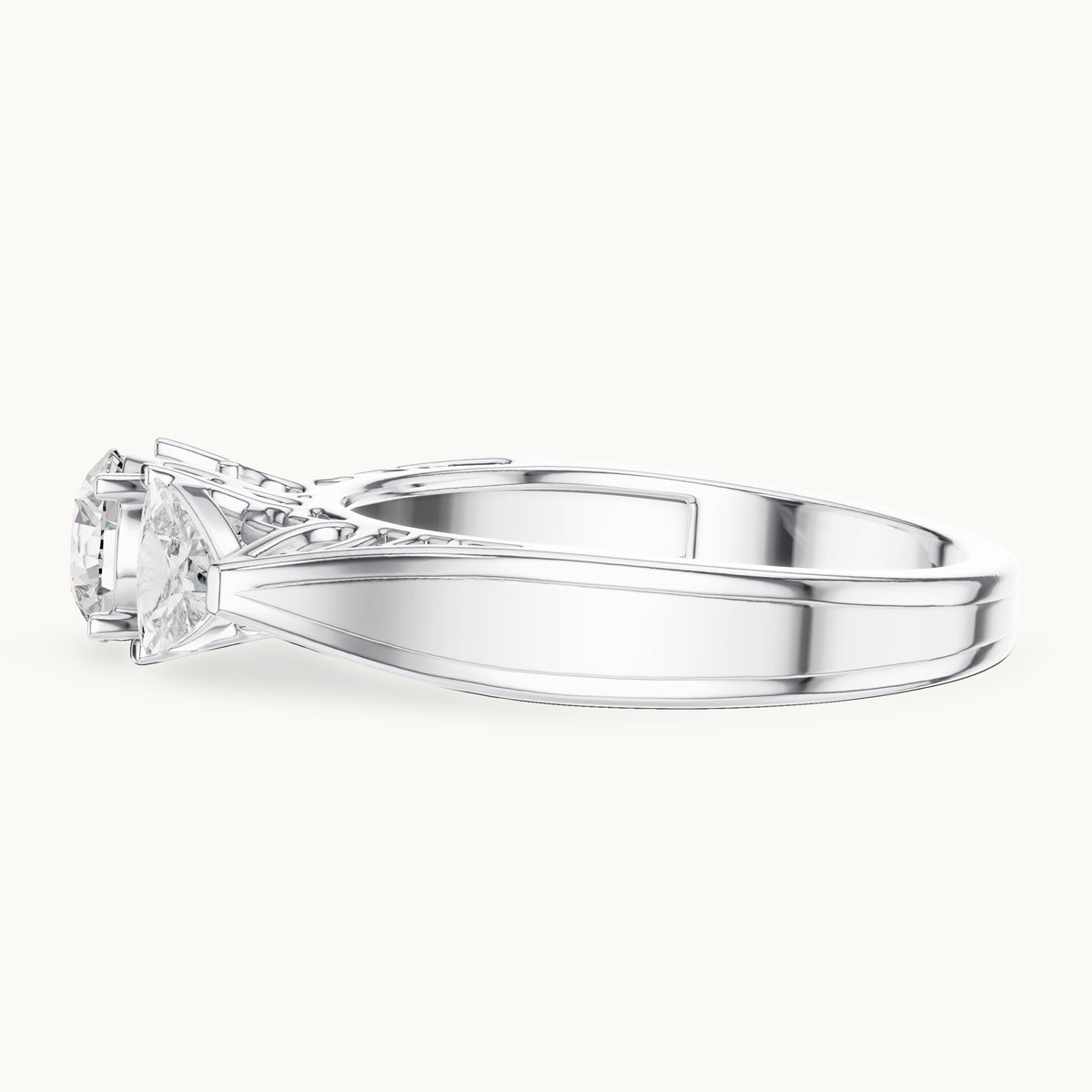Round cut lab-grown diamond cluster ring in 14K white gold, 1.02 CT TW, view 2