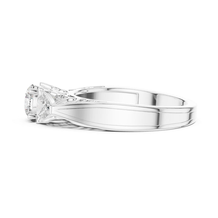 Round Cut Lab Grown Diamond Cluster Ring, 1.02ct Total, Solid Gold