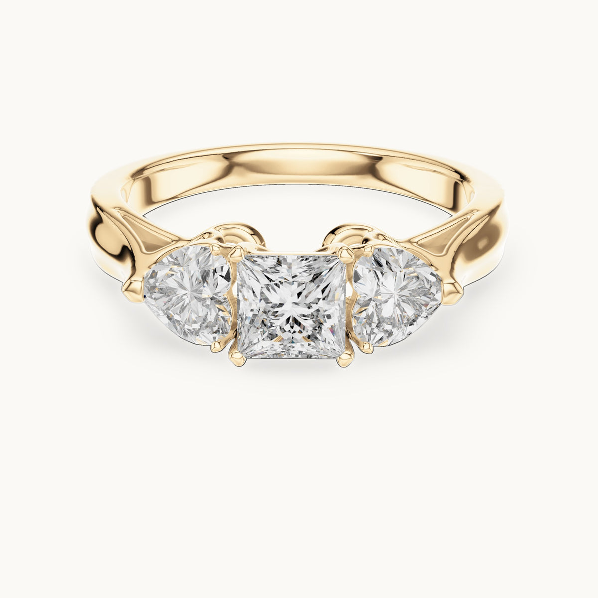 Heart cut lab-grown diamond cluster ring in 14K yellow gold, 1.27 CT TW, view 1