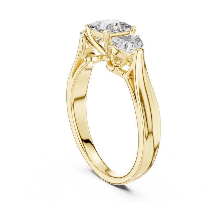Heart Cut Lab Grown Diamond Cluster Ring, 1.27ct Total, Solid Gold