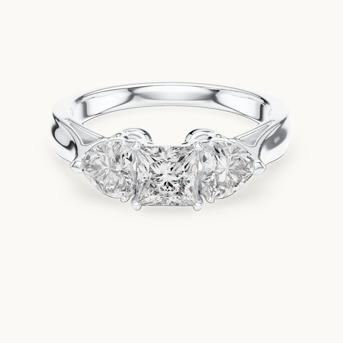 Heart cut lab-grown diamond cluster ring in 14K white gold, 1.27 CT TW, view 3