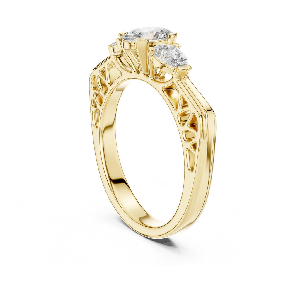 Oval Cut Lab Grown Diamond Cluster Ring, 1.00ct Total, Solid Gold