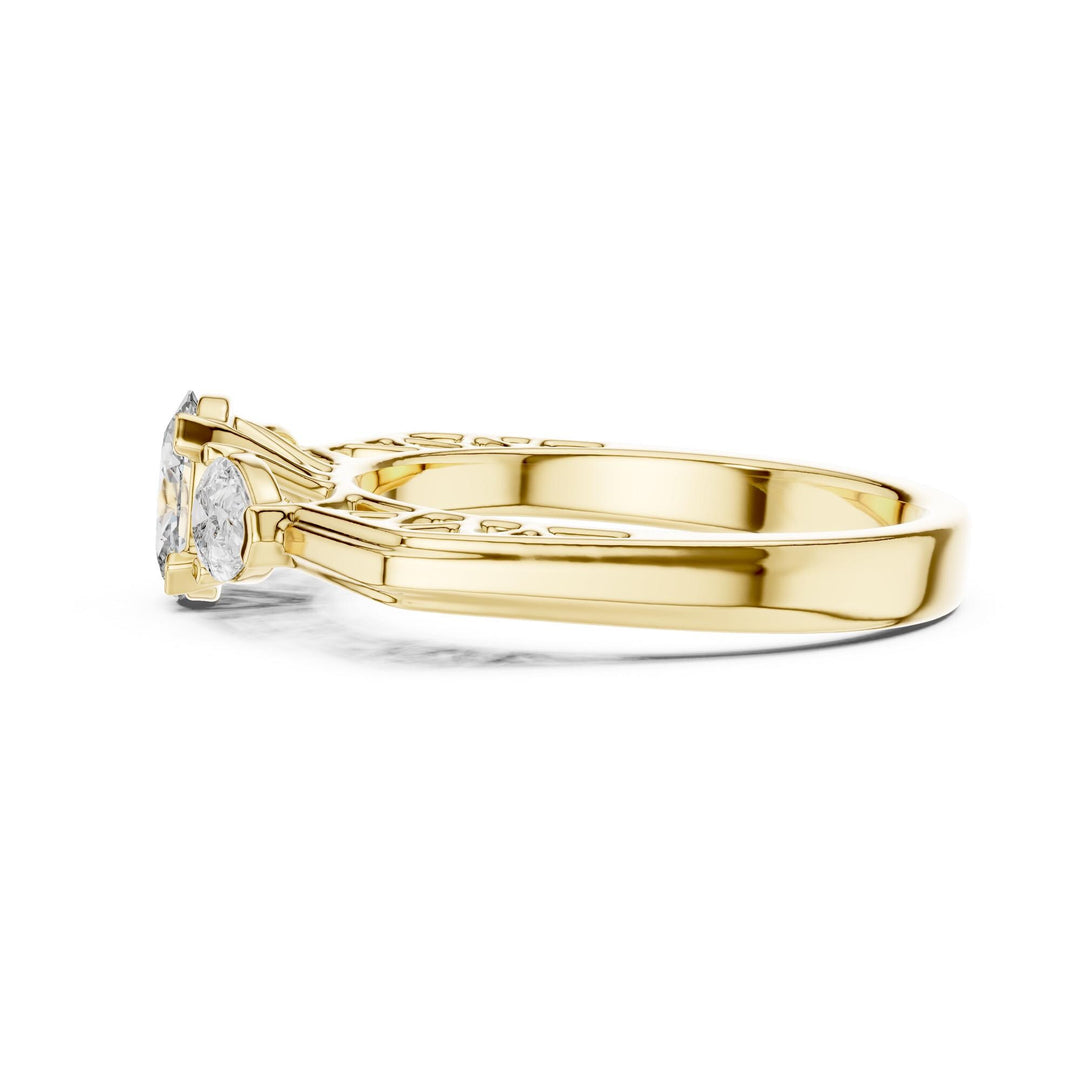 Oval Cut Lab Grown Diamond Cluster Ring, 1.00ct Total, Solid Gold