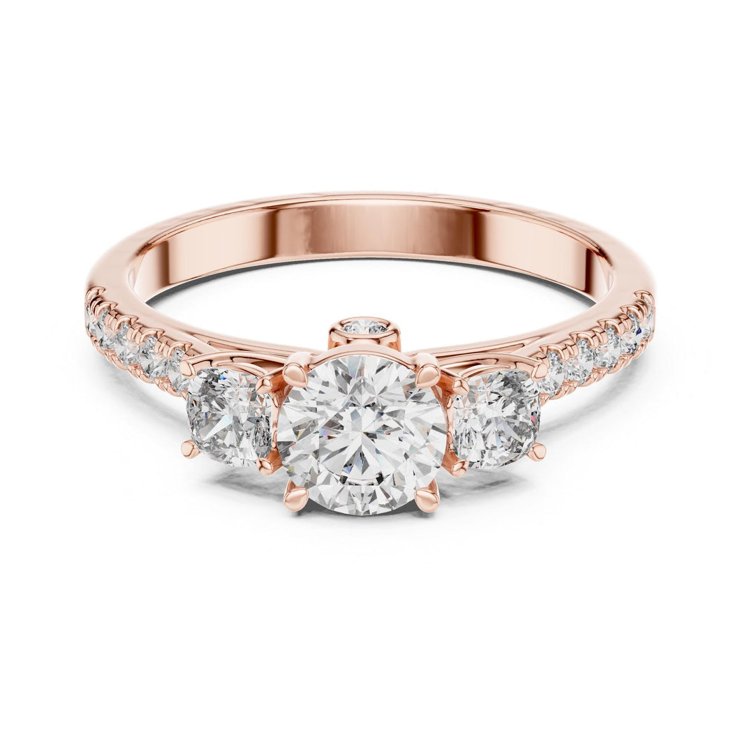 Round Cut Lab Grown Diamond Solitaire Ring, 0.99ct Total, Solid Gold