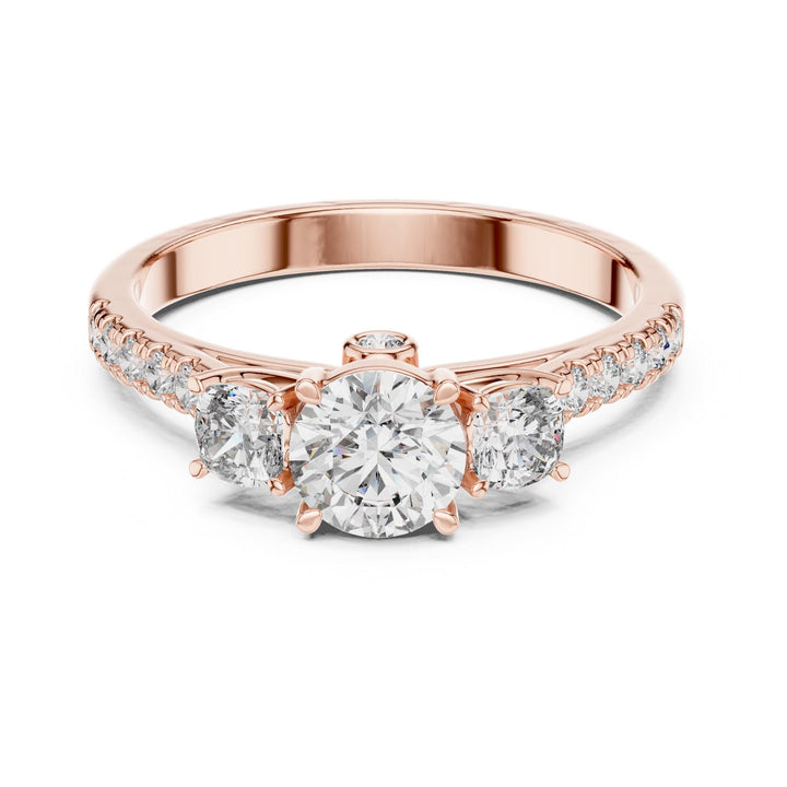 Round Cut Lab Grown Diamond Solitaire Ring, 0.99ct Total, Solid Gold