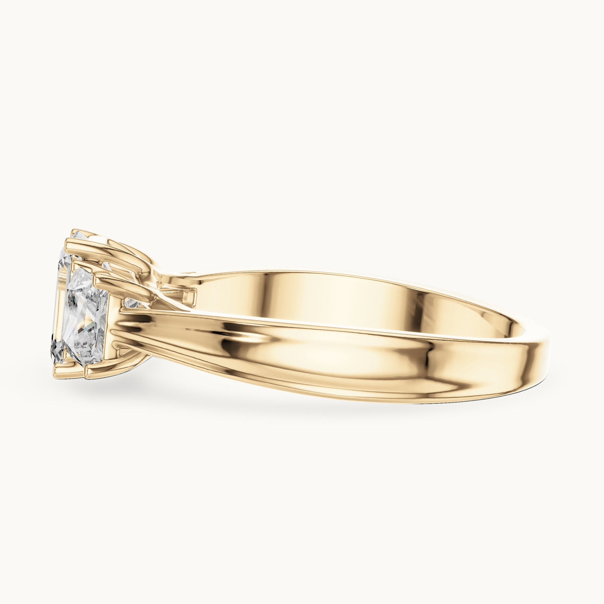 Emerald cut lab-grown diamond cluster ring in 14K yellow gold, 1.16 CT TW, view 3