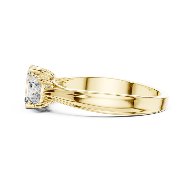 Emerald Cut Lab Grown Diamond Cluster Ring, 1.16ct Total, Solid Gold