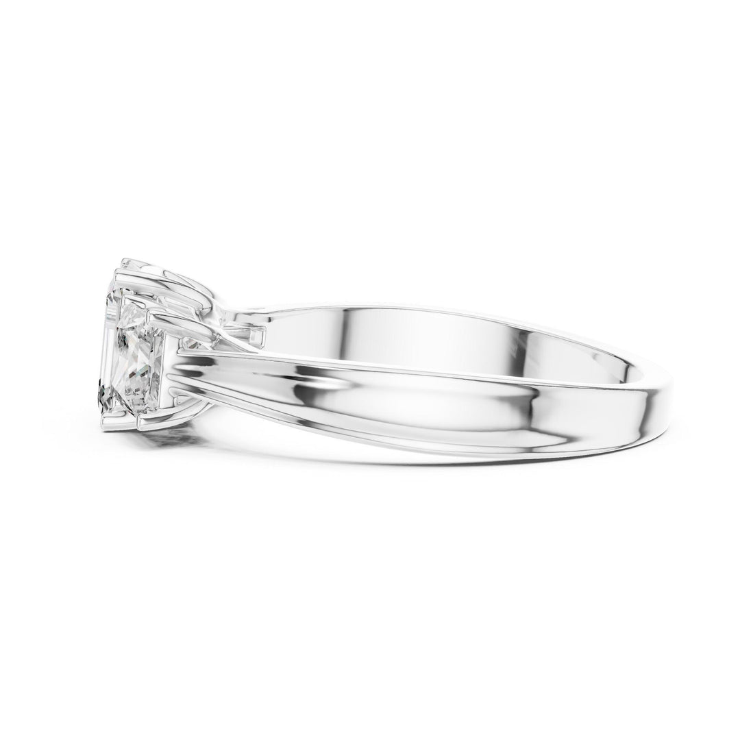 Emerald Cut Lab Grown Diamond Cluster Ring, 1.16ct Total, Solid Gold