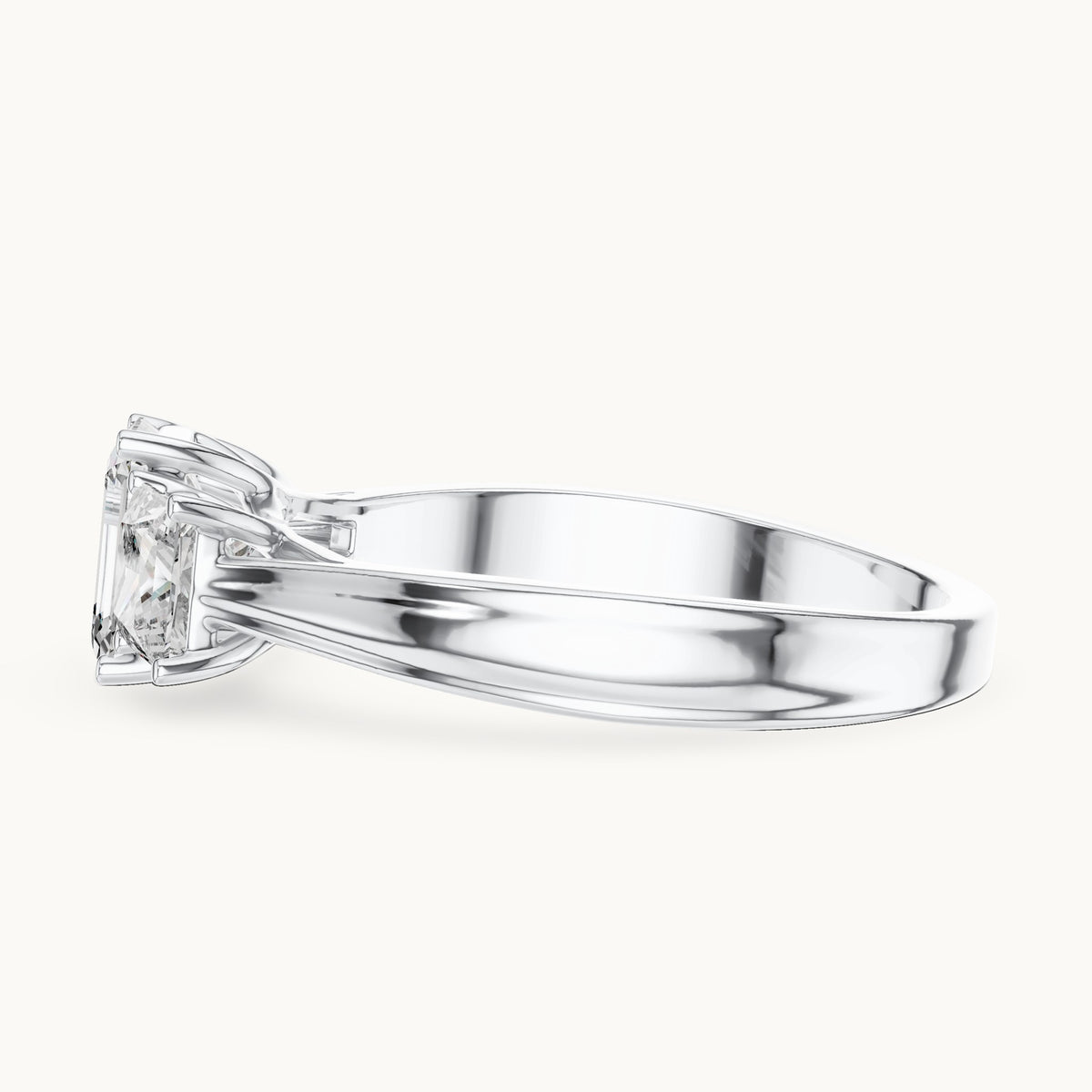 Emerald cut lab-grown diamond cluster ring in 14K white gold, 1.16 CT TW, view 2
