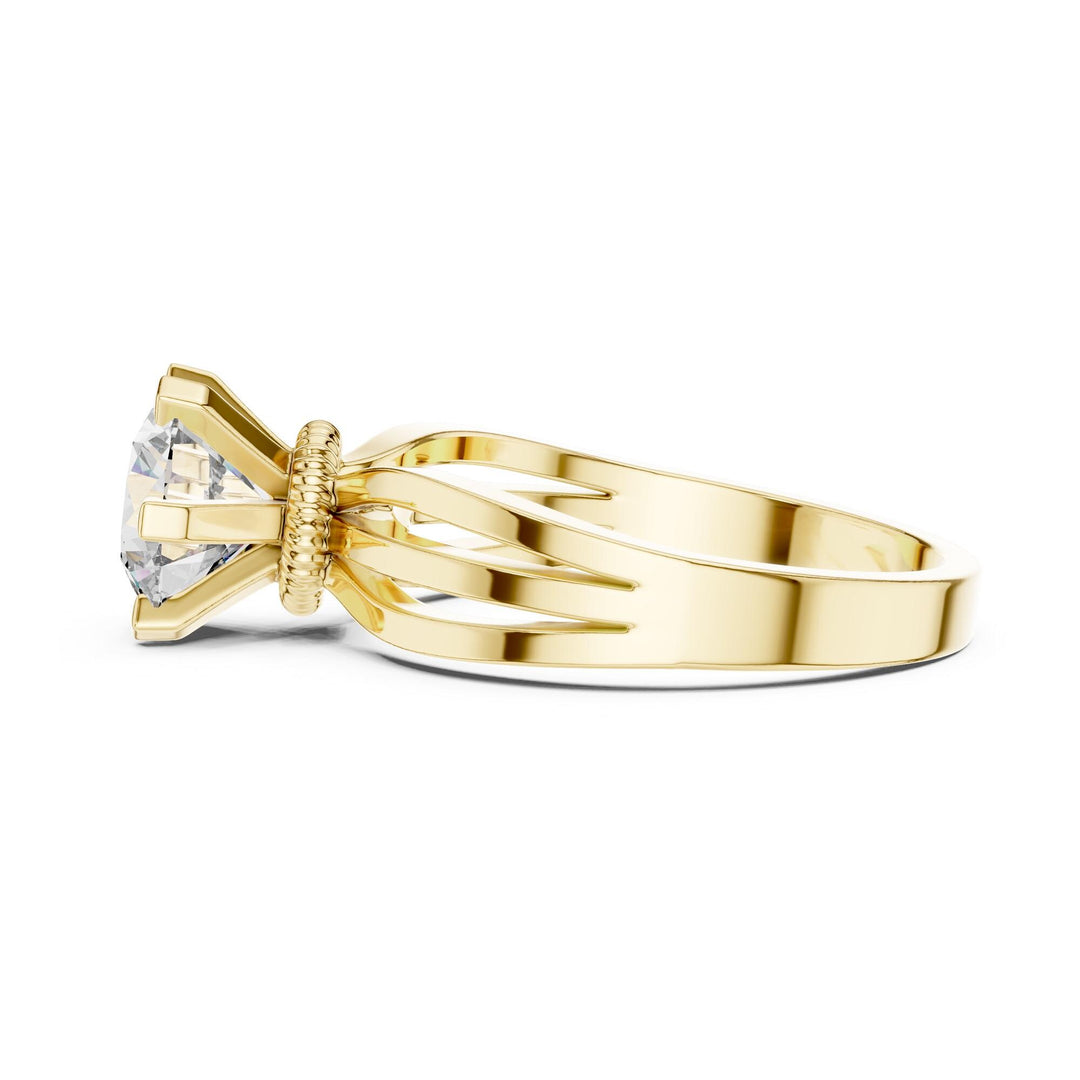 Round Cut Lab Grown Diamond Solitaire Ring, 1.00ct Total, Solid Gold