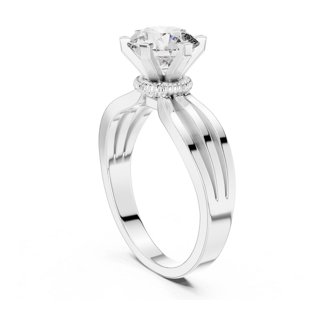 Round Cut Lab Grown Diamond Solitaire Ring, 1.00ct Total, Solid Gold